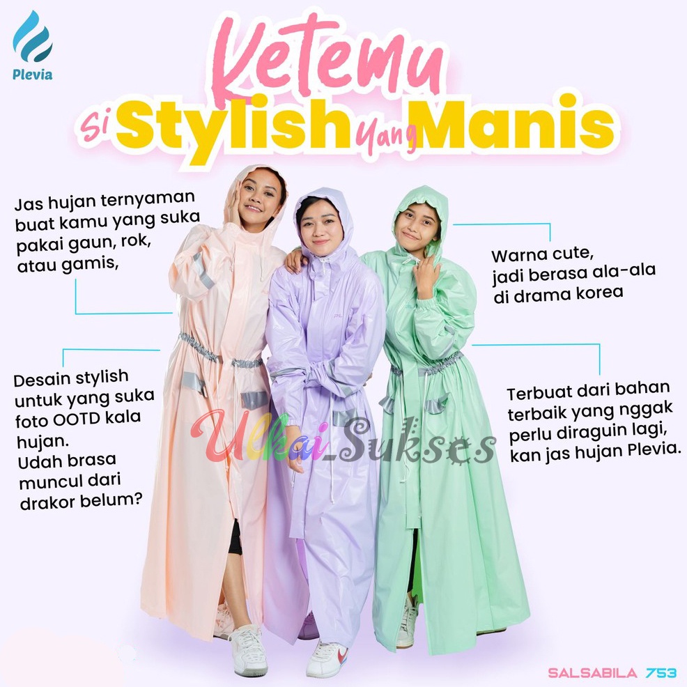 Plevia Jas Hujan Setelan Jaket Gamis Salsabila 753 Raincoat Dewasa Jaket Wanita Paling Dicari Murah Laris Bagus Anti Tembus Air