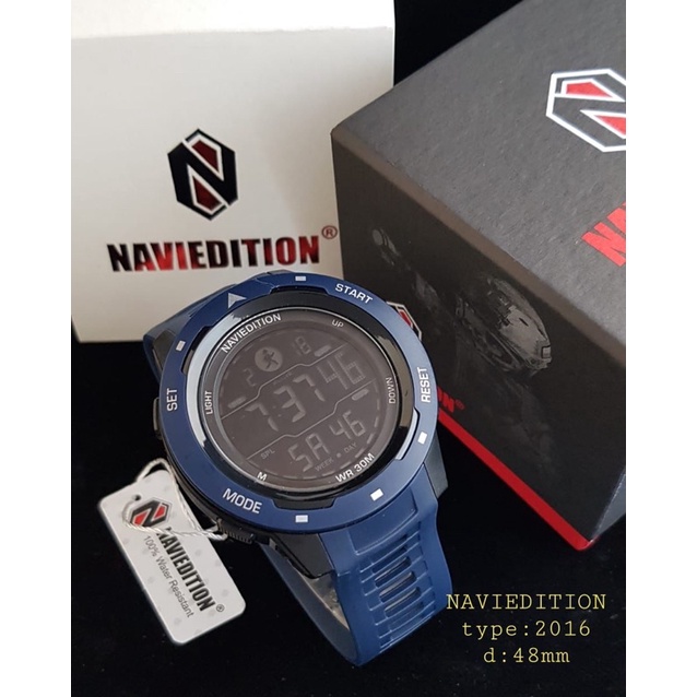 JAM TANGAN PRIA NAVIEDITION 2016 TALI RUBER 100%ORIGINAL | WATER RESISTANT | FREE BATERAI ORIGINAL | ANTI AIR | KARET DIGITAL COWOK | FREE BOX |