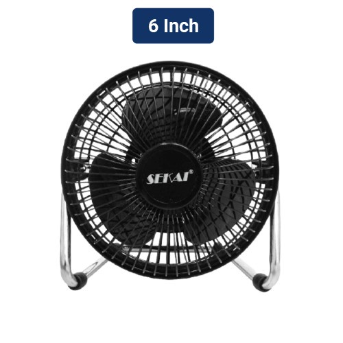 SEKAI HDO 615 S HITAM KIPAS ANGIN MEJA DESK FAN BODY BESI KOKOH DAN KUAT