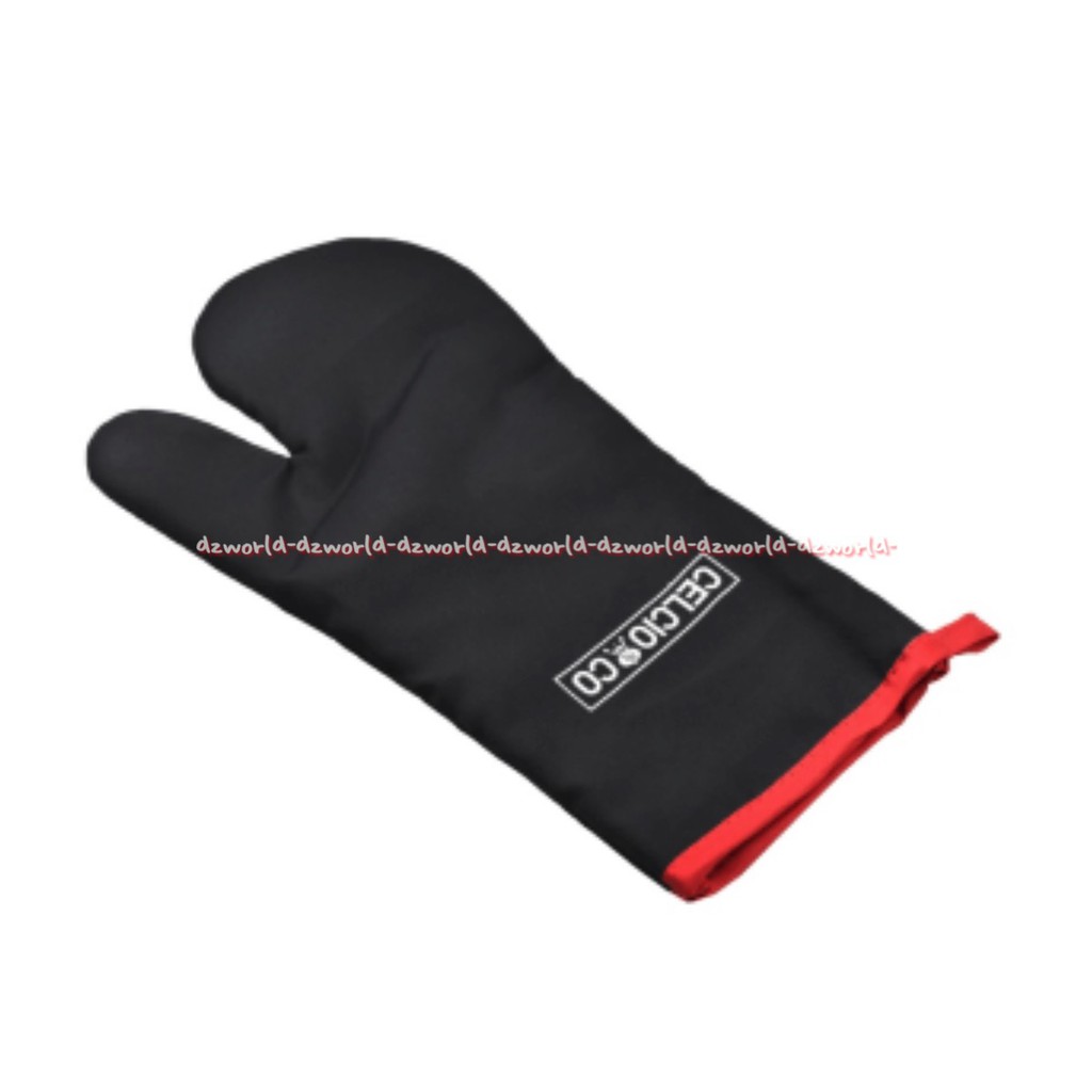 Celcio &amp; Co Sarung Tangan Untuk Saat Bbq Oven Memanggang Panggangan Hitam BBQ Gloves Black Barbeque Glove Hitam Celcio Co Cecio Sarungtangan Tebal