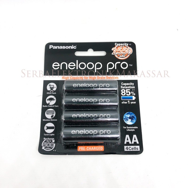 Gosend Grab Only Baterai Cas Batt Charge Panasonic Eneloop 2000mAh EneloopPro 2550mAh AA isi 4pcs