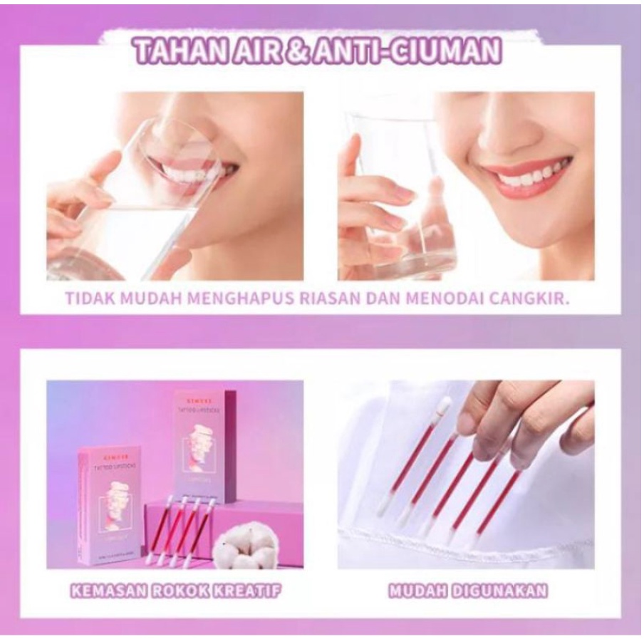 (READY &amp; ORI) Kimuse Tatoo Lipstick 20Pcs In Set KS818 kms 818 cotton buds lipmatte korek kuping kecil travel size