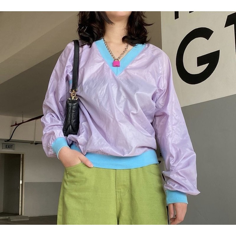 Lilac blue pastel crewneck sweatshirt sweater nike parachute