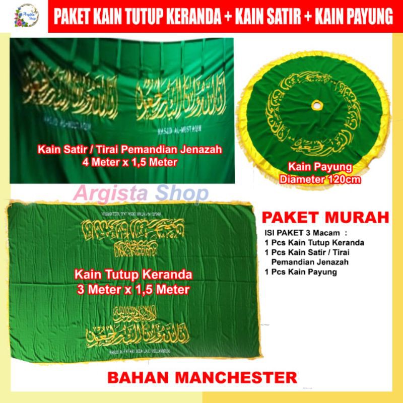PAKET KAIN TUTUP KERANDA+KAIN SATIR+KAIN PAYUNG