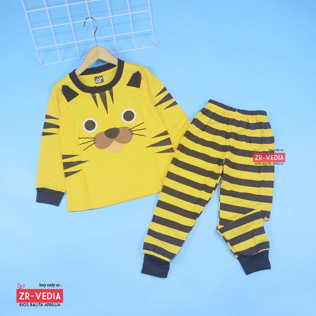Piyama Animal uk 1-10 Tahun / Kaos Tidur Karakter EXPORT QUALITY Baju Anak Laki Kids Celana Panjang