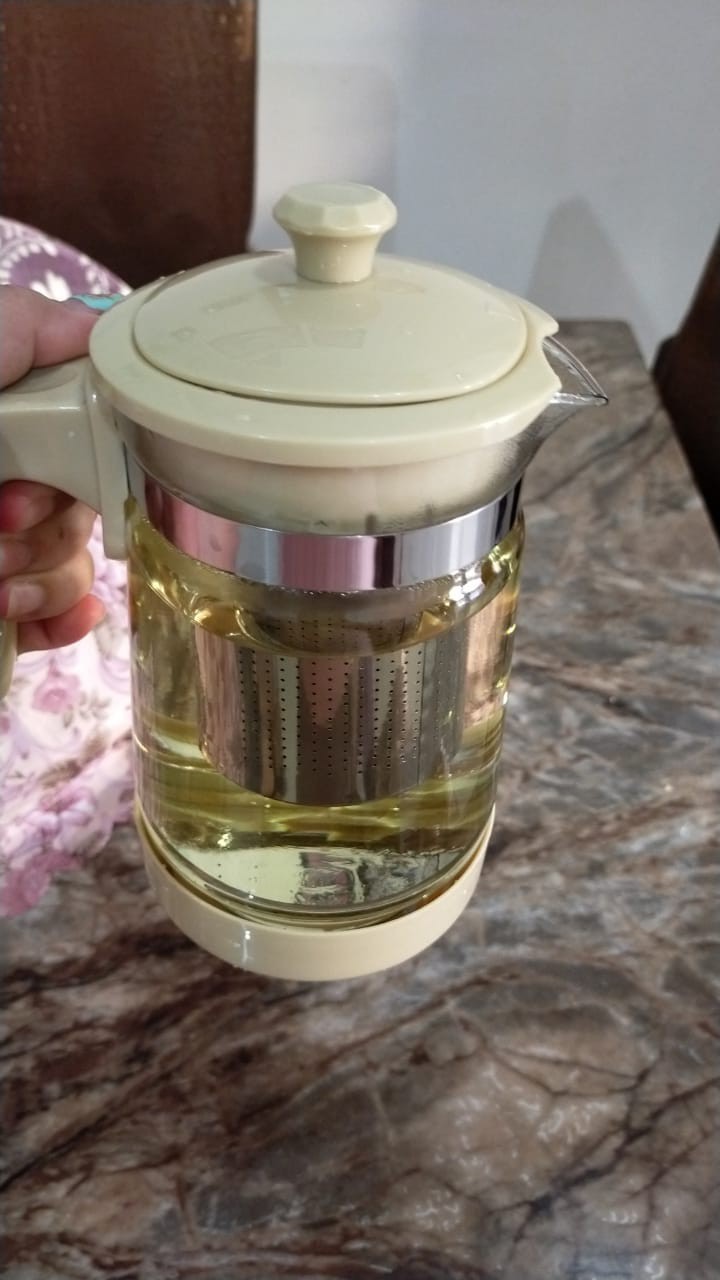 Teko Teh Kopi Kaca Dengan Saringan Tea Pot Glass Elegan Cantik 900ml