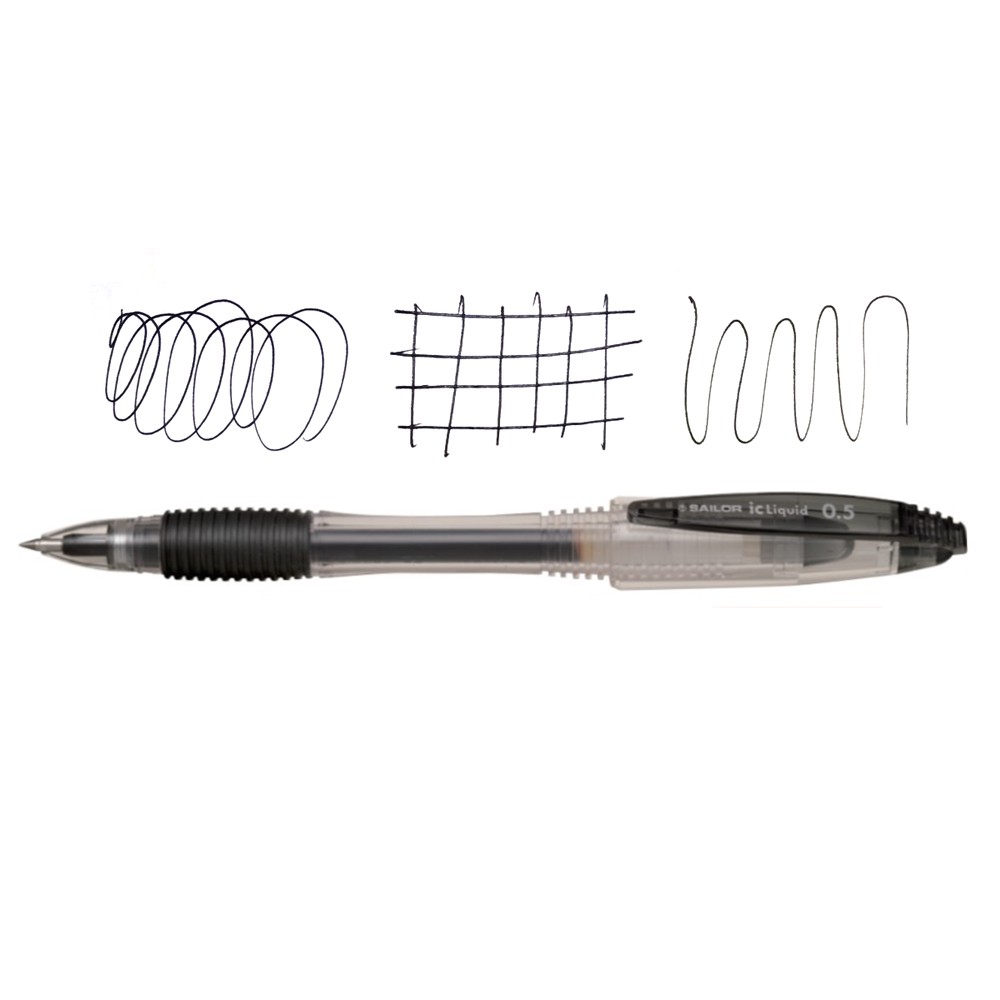 

IC Liquid Color Drawing Gel Pen Ballpoint Pulpen Pena 0.5 Black