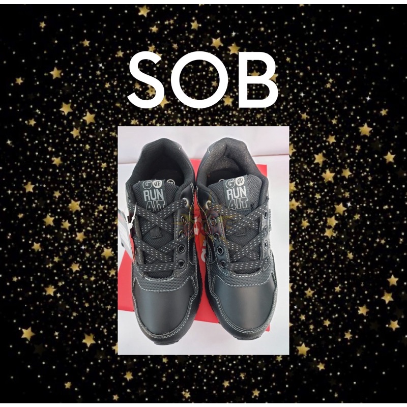 SOB SEPATU SEKOLAH ANAK BEN TRUMP HITAM ARDILES VULCANIZED branded BERHADIAH