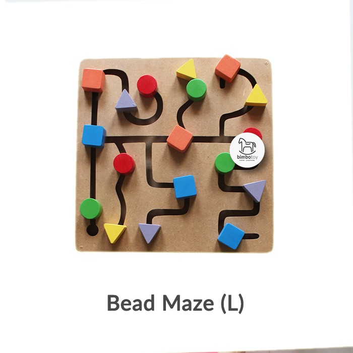 Bimbozone - Mainan Kayu Edukasi Anak alur maze - Bead Maze L