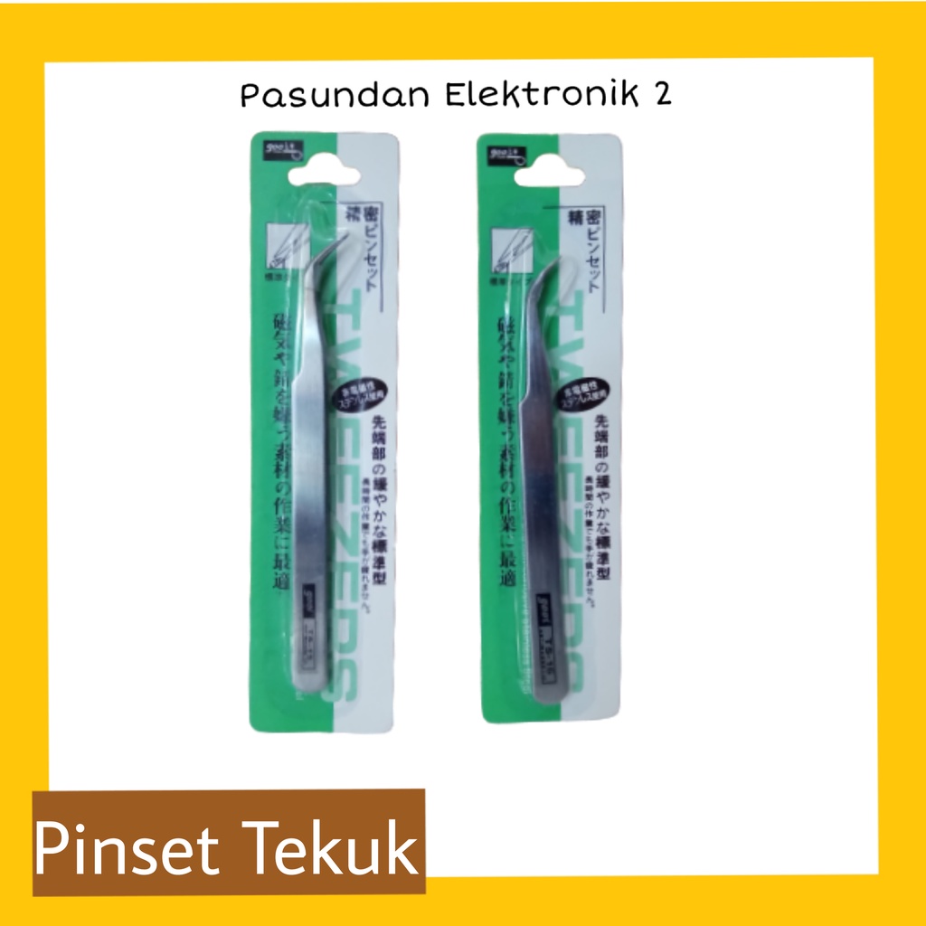 Pinset / Pingset / Twizer / Tweezer Benang Bengkok Stainless