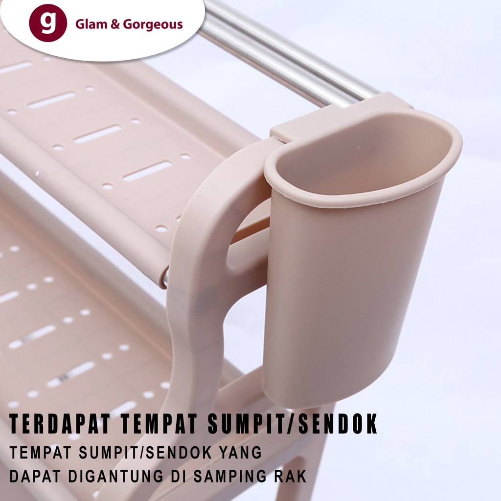 Rak Bumbu Dapur 3 Susun Botol Toples Serbaguna RD002 Plastik Tahan Air