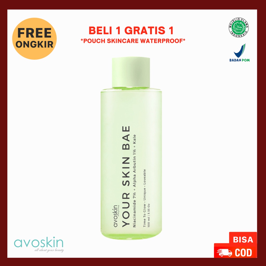 Avoskin YourSkinBae Toner Niacinamide 7% + Alpha Arbutin 1% + Kale 100ml