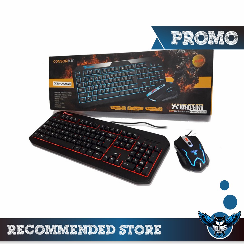 KEYBOARD MOUSE GAMING CONSON CK600L + CM620