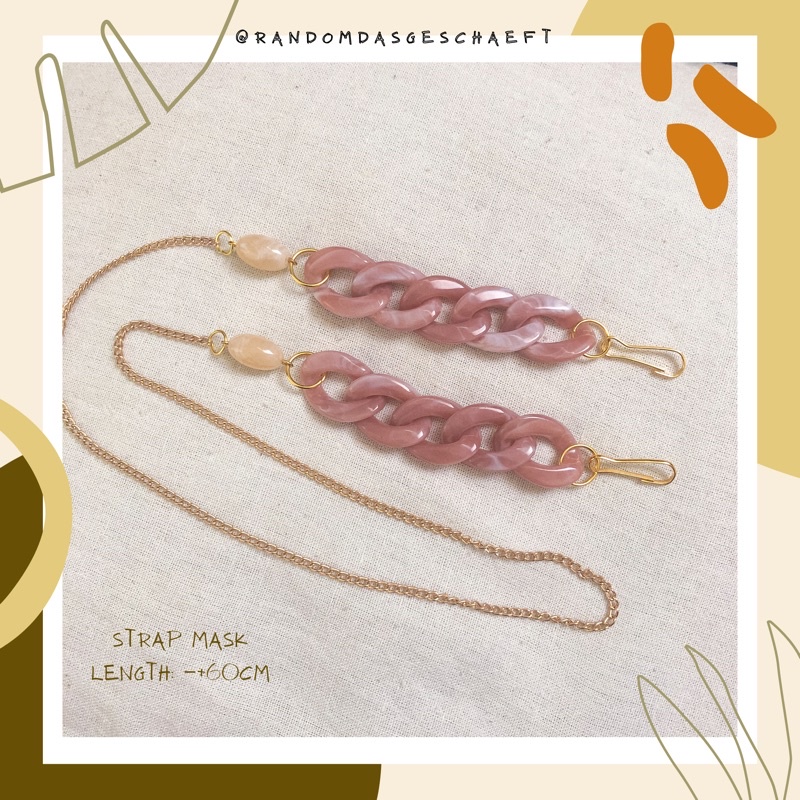 Salmon Acrylic Strap Mask Korea / Kalung Masker Murah Kekinian / Rantai Masker Akrilik Wanita