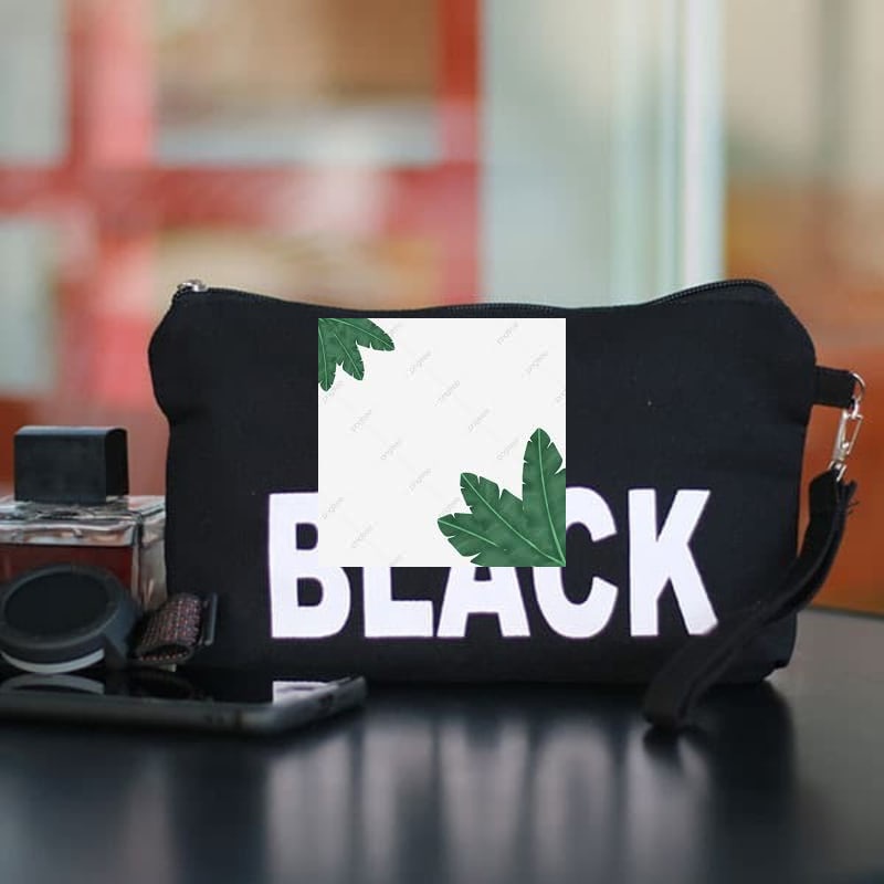 Terlaris Dompet Pouch Pria Wanita Kanvas Basic BLACK Elegan