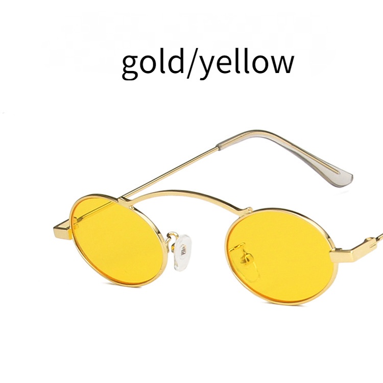 Punk Oval Metal Sunglasses for Women Men