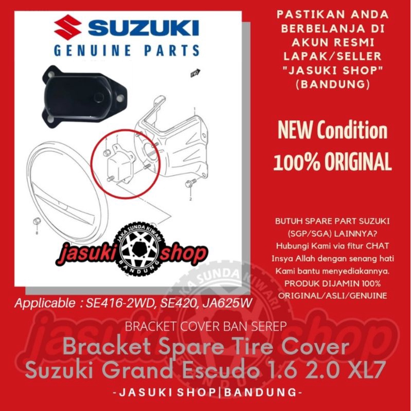 Bracket Tire Hanger Carrier Cover Tutup Dudukan Ban Serep Suzuki Grand Escudo 1.6 2.0 2.5 XL7 V6 Asl