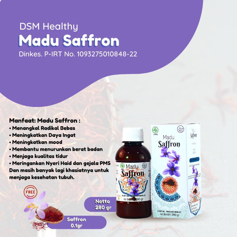 

Madu Asli/Madu Promil/Madu saffron 280gr free Saffron 0,1gr