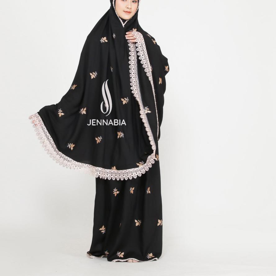 Best Seller Jennabia.tsm - Mukena Dewasa Rayon Premium Travelling | Motif Bordir Daisy | Jumbo >>