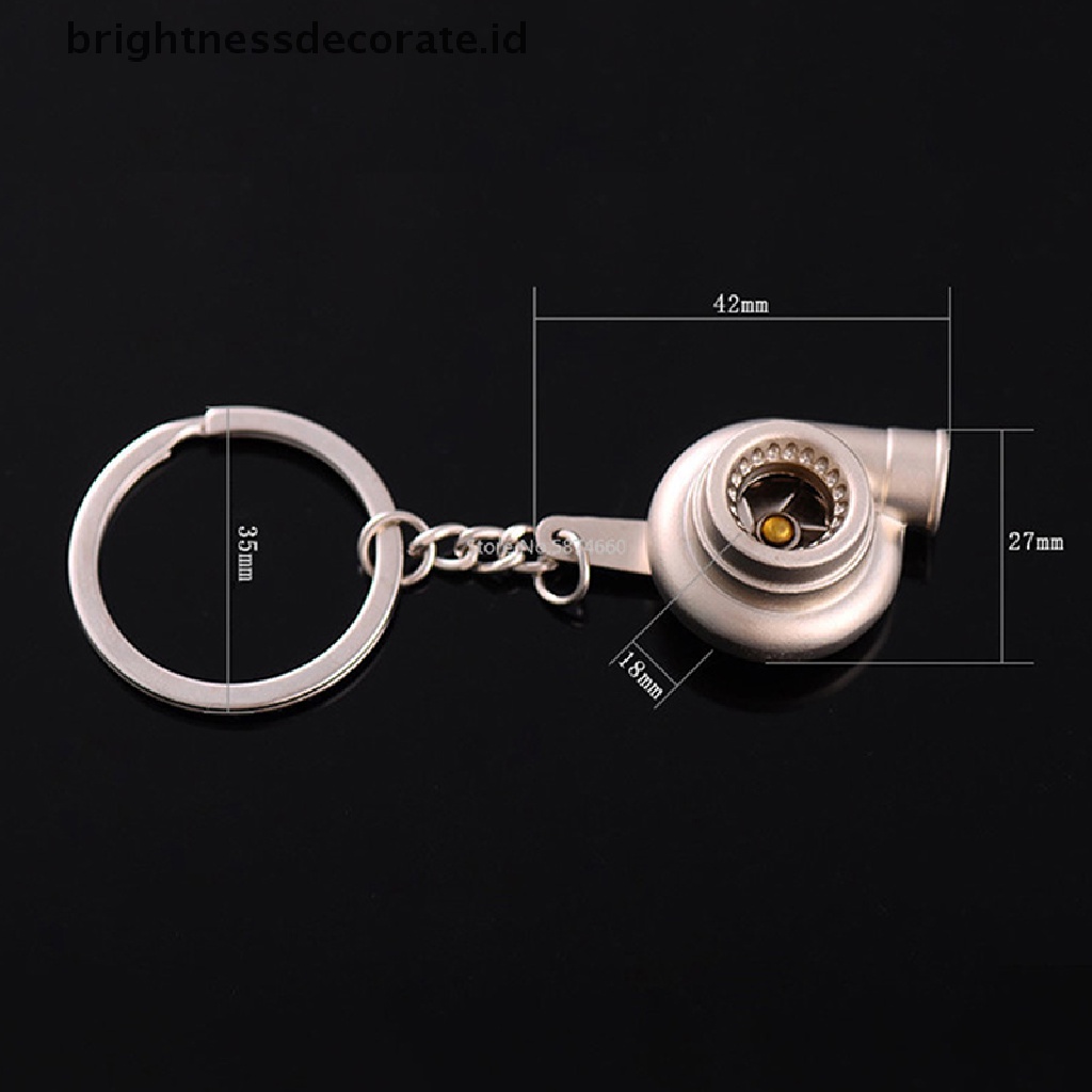 [birth] Mini Turbo Turbocharger Keychain Spinning Turbine Key Chain Ring Keyring [ID]