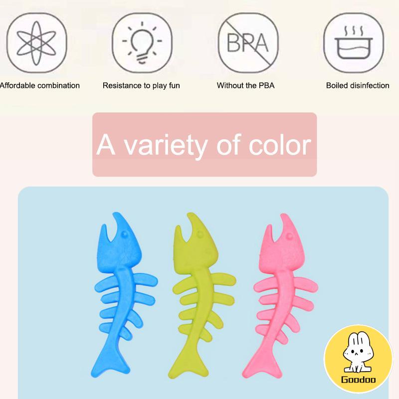 Bentuk Tulang Ikan TPR Sounding Rubber Cat And Dog Toy Tahan Gigitan Self Playing Pet -Doo