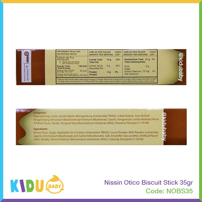 Nissin Otico Biscuit Stick 35gr Kidu Baby