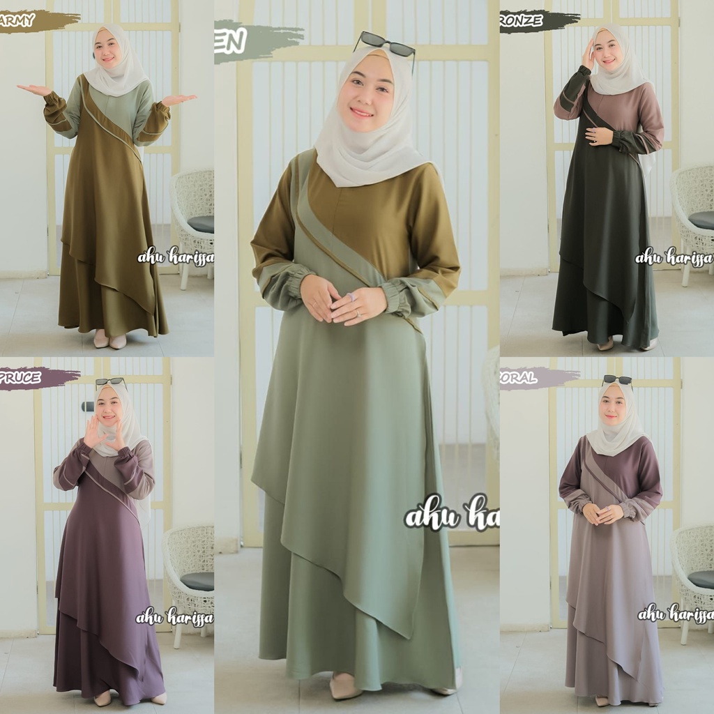 SHABIRA AKU KARISSA DRESS CANTIK ITYCREPE OOTD FASHION MUSLIM HITS STYLE BRANDED