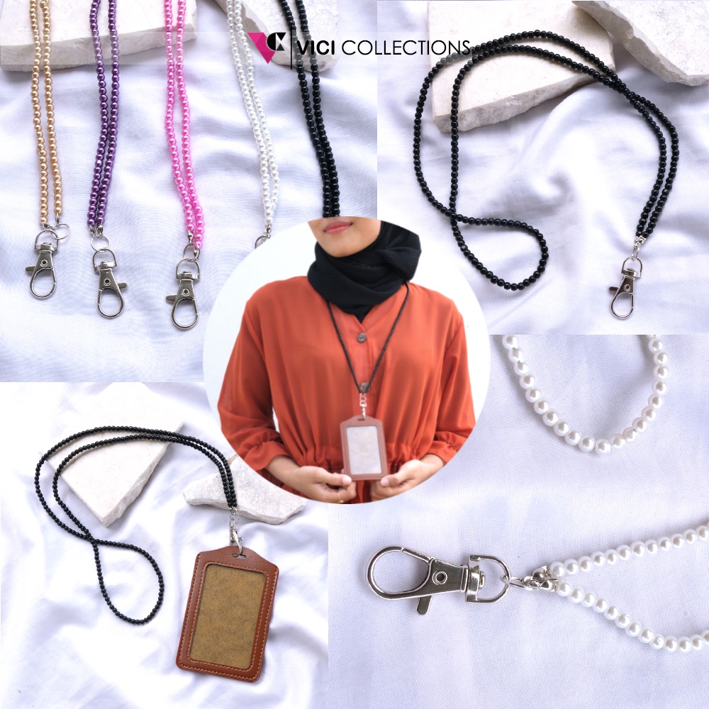 

ID Card Vici Holder Gantungan ID Card Case Name Tag Mutiara Aneka Warna Modis ID01