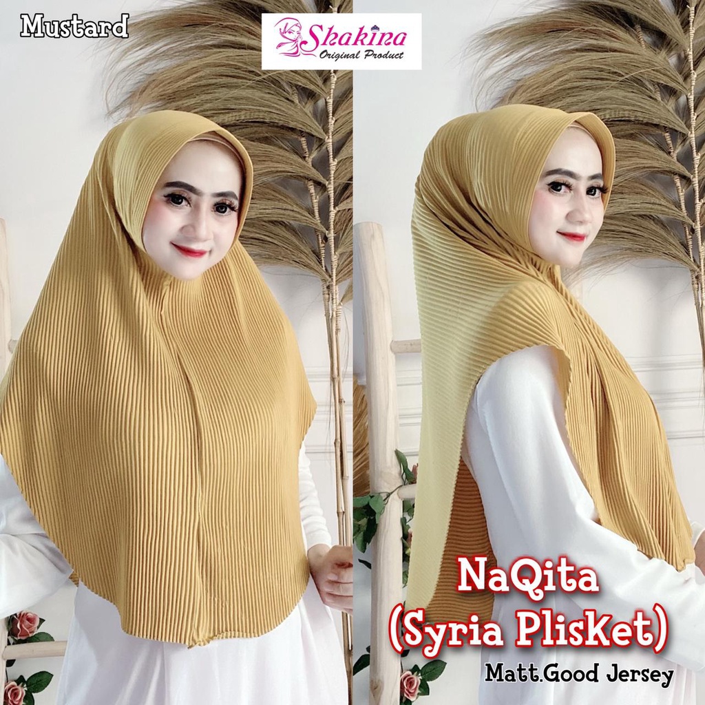 Jilbab Instan Plisket Jersey Naqita Ori Shakina Hijab-MUSTARD