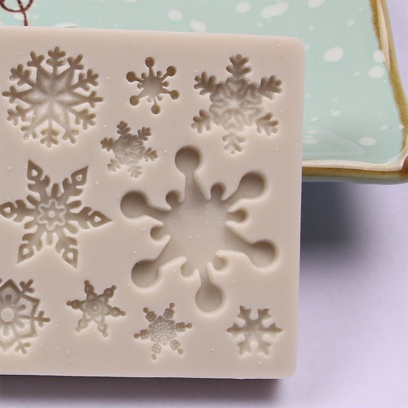 Siy Cetakan Permen / Cokelat / Jelly / Es Batu / Sabun Diy Bentuk Snowflake 3d Bahan Silikon