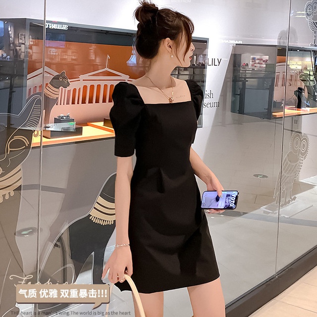 Baju Terusan Pesta untuk wanita Dress wanita Dress Hitam Midi Elegant Baju hitam Gaun Malam