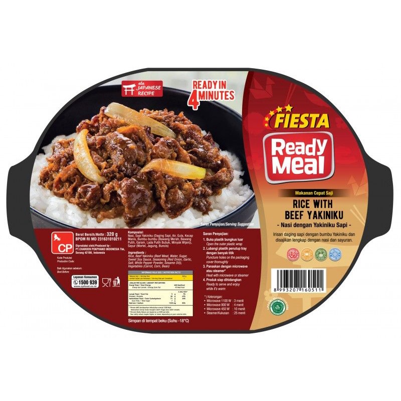 

FIESTA Siap Saji Nasi Dengan Daging Sapi Rasa Yakiniku / READY MEAL BEEF YAKINIKU WITH RICE | Berat Bersih 320gr