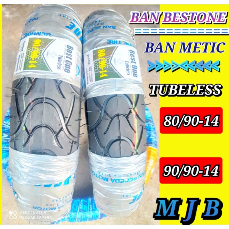 sepasang ban montor metic tubeless 80/90-14 dan 90/90-14 ban honda beat ban metic vario ban tubeless