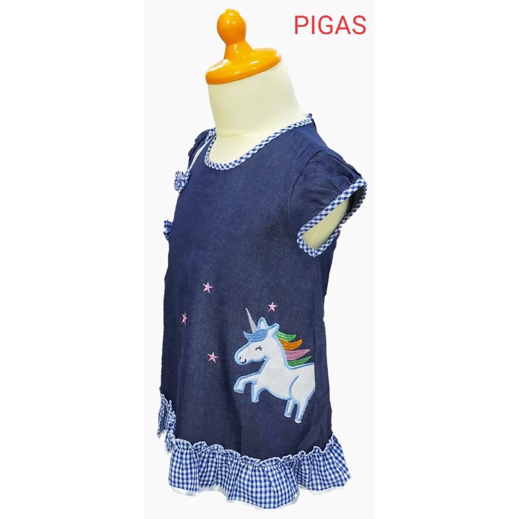 Dress Bayi Perempuan Semi Jeans - Baju Anak Balita Perempuan Umur 1 - 4 tahun - Pakaian Bayi