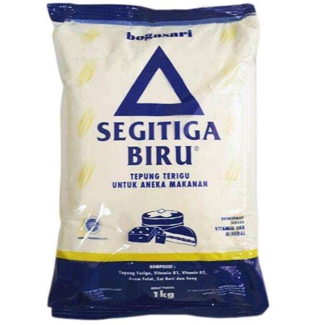 

TEPUNG TERIGU MERK SEGITIGA BIRU, CAKRA KEMBAR, PITA MERAH, STUPA HIJAU KEMASAN 1KG