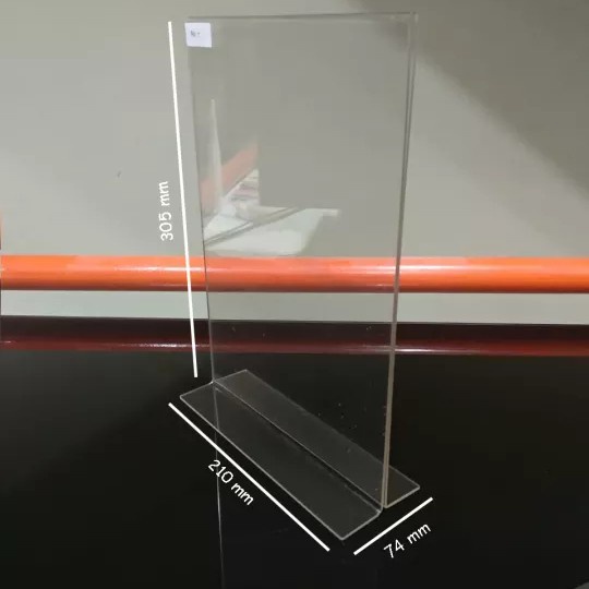 

ORGANIZER-DOCUMENT- AKRILIK A4 - AKRILIK DISPLAY STAND TENT CARD - TYPE T - PUTIH -DOCUMENT-
