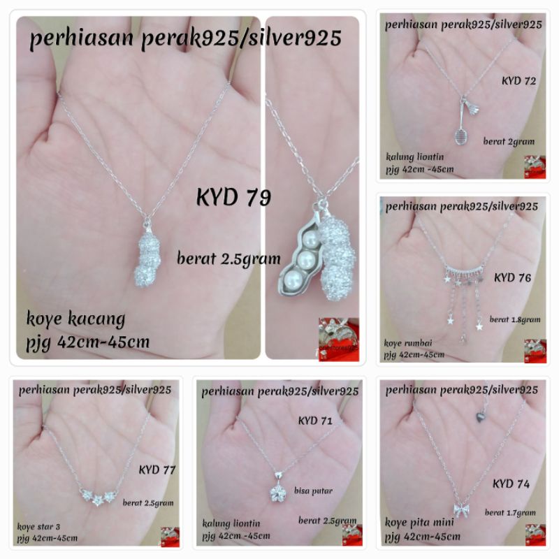 RB Kalung Perak Asli Silver 925 Model Model Lapis Emas Putih