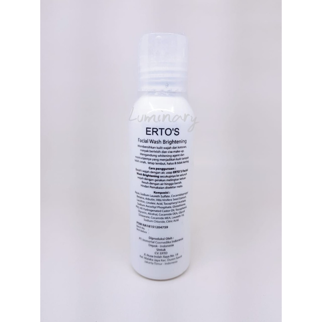 ERTOS Facial Wash Brightening / Putih merona ERTO'S