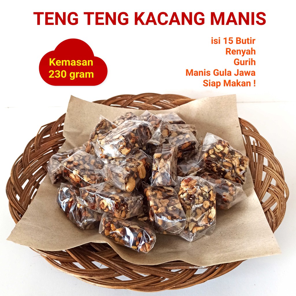 Jual Kue Teng Teng Kacang Manis Gula Jawa Isi 15 Butir 230 Gram Asli