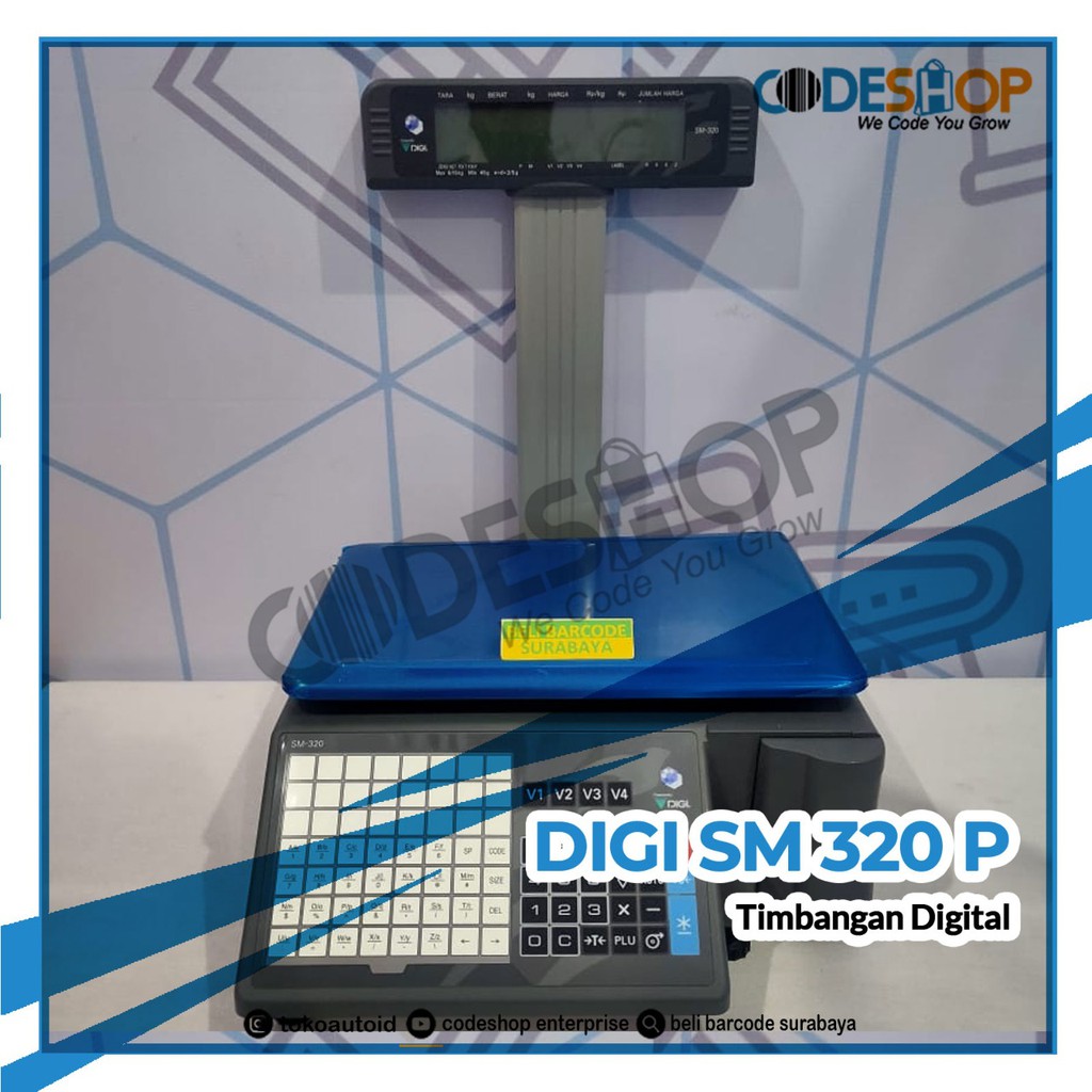 TIMBANGAN DIGITAL DIGI SM 320P - DIGI SM 320 P HARGA+BARCODE