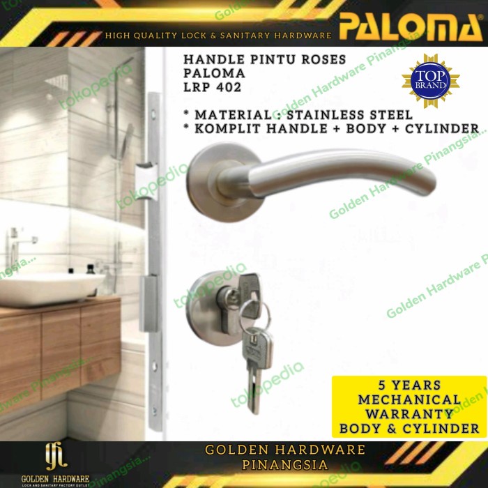 Kunci Pintu Set Handle Pintu Stainless Gagang Pintu Paloma Lrp 402