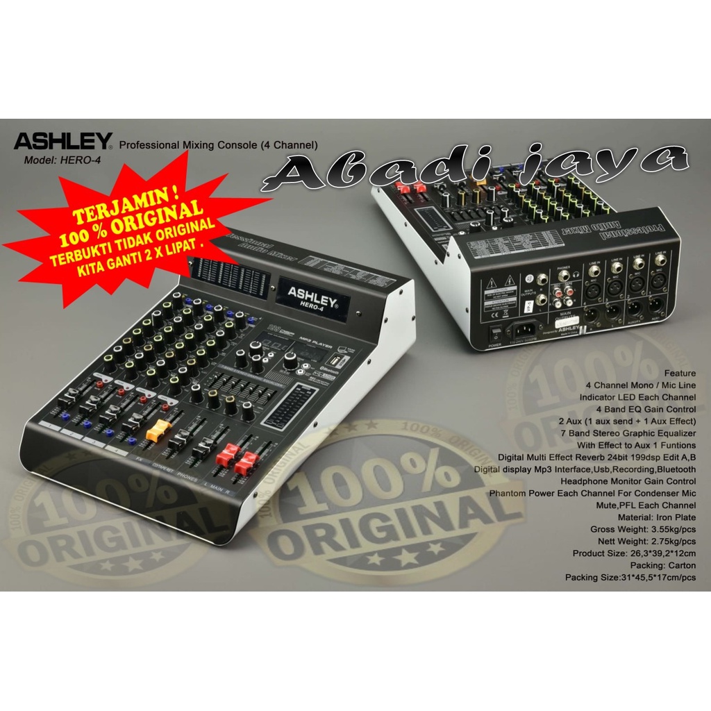 mixer ASHLEY HERO 4 ashley hero 4 4 channel original