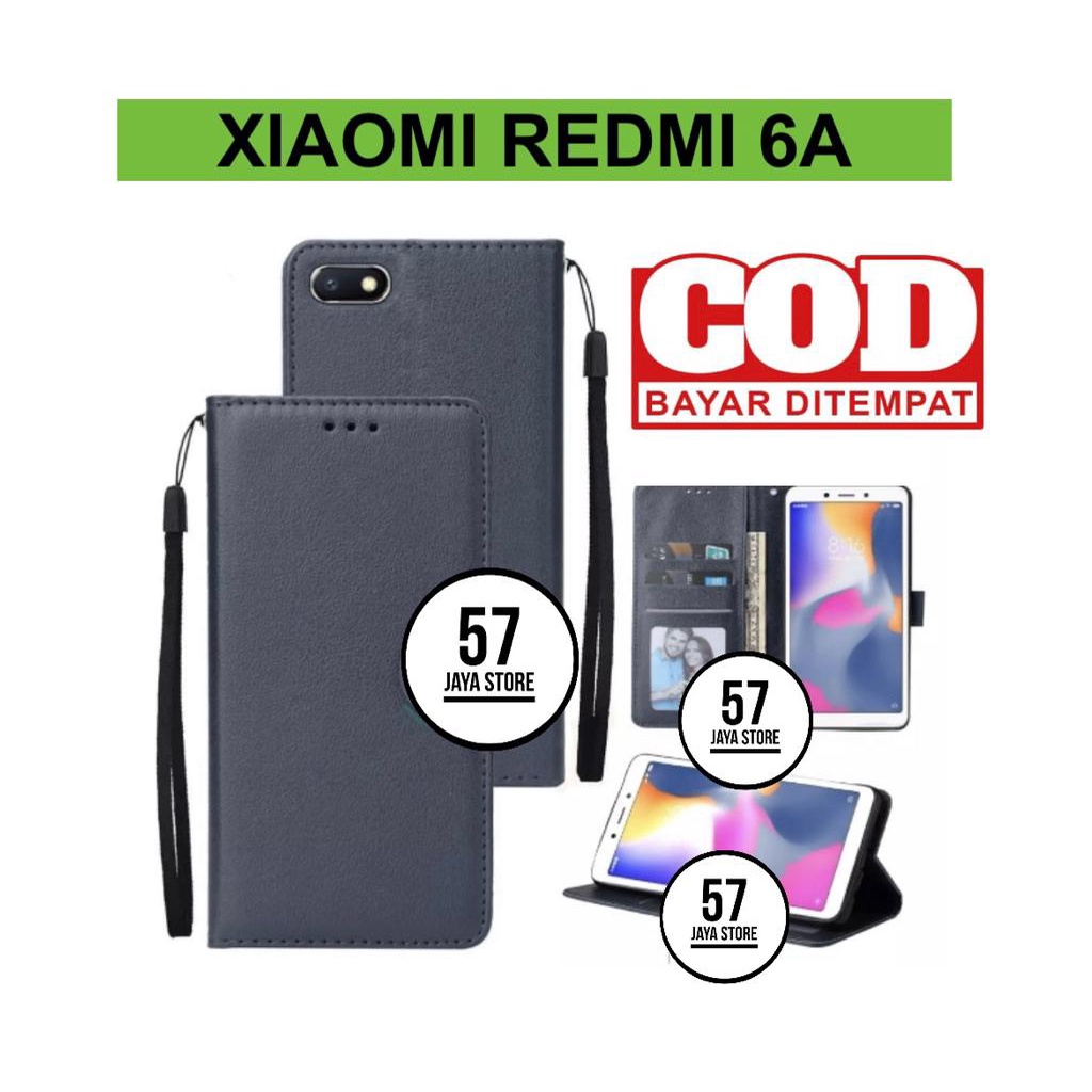 Flip Case Xiaomi redmi 6A Flip Dompet Casing HP Wallet Leather cover