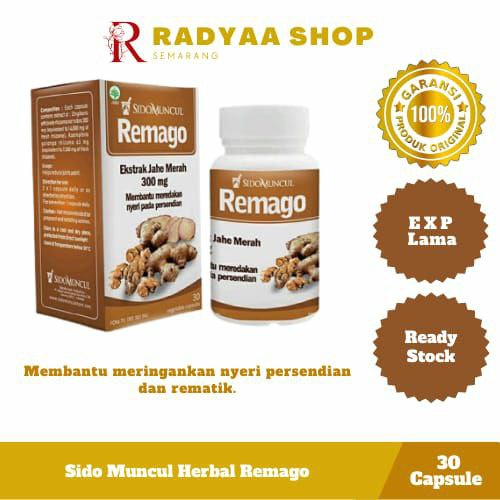 Sido Muncul Remago Herbal - Rematik Nyeri Sendi Bengkak Migrain | Obat Rematik kapsul Herbal | Obat Nyeri Sendi