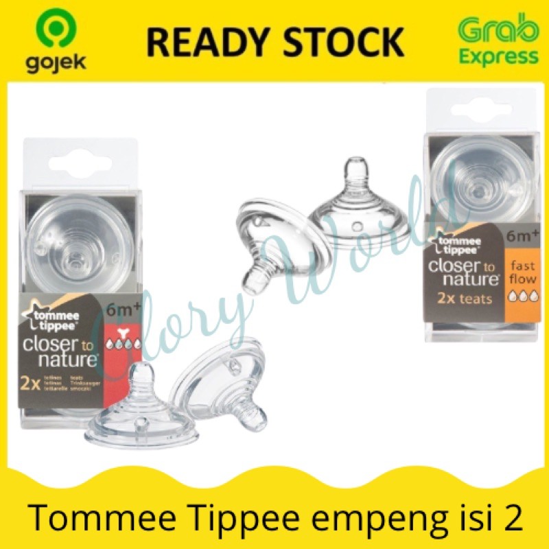 Dot Bayi isi 2 - Dot Tommee Tippee Thick Feed 6m - Fast Flow - Dot - Nipple Y Cut - Empeng Anak