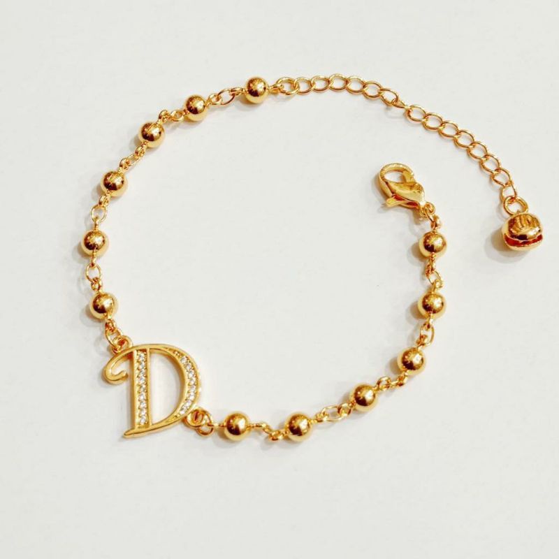 Gelang Huruf  Titanium Lapis emas BONUS cincin