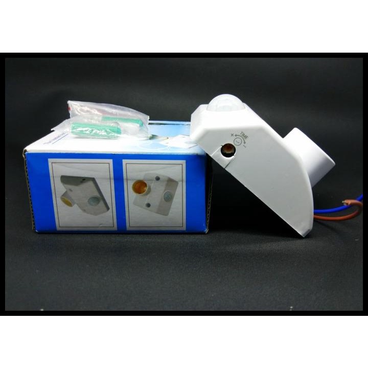 E27 Fitting Adapter Lampu Otomatis 220V Dengan Infrared+Sensor Gerak