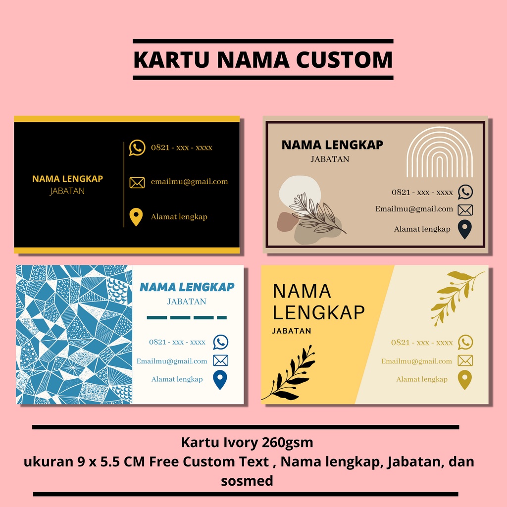 Kartu Nama - Kartu Nama Custom