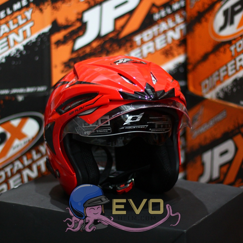 HELM JPX HALFFACE_JPX SUPREME - FIRE RED / BLACK ( ONGKIR 2KG) JPX HALFFACE JPX SUPREME