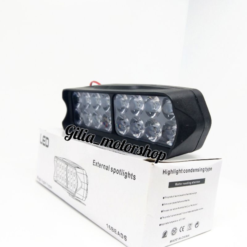 Lampu Tembak Sorot 16 Mata LED Kotak Lampu utama LED 16 mata Buat Motor Mobil/lampu tembak sorot 20 watt